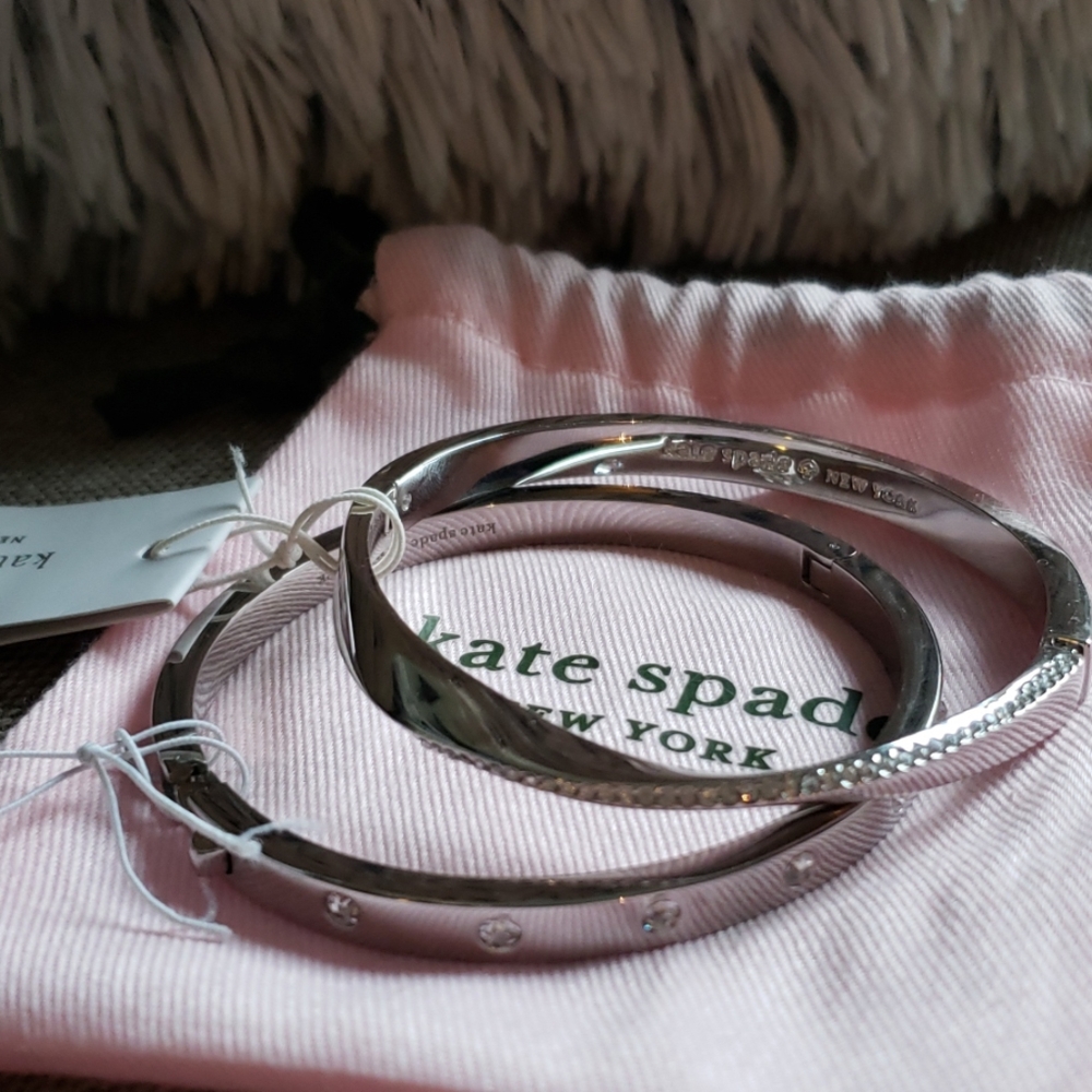 Kate Spade Silver Bangle Bracelet set of 2